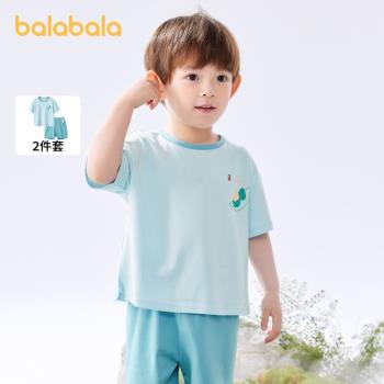 巴拉巴拉兒童睡衣夏季新款寶寶家居服套裝男女童空調服小童中大童