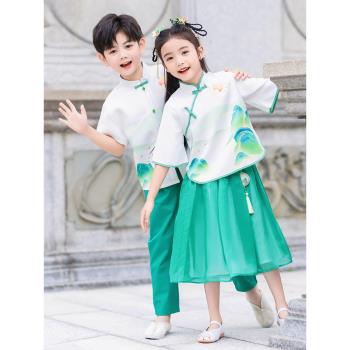 六一兒童上春山演出服中國風漢服畢業小學生幼兒園合唱服表演服裝
