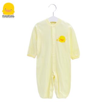 黃色小鴨純棉輕薄夏季長袖連體衣