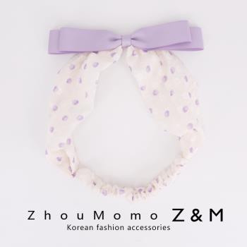 ZM馬卡龍絲帶公主純色蝴蝶結可愛女童春夏親子發帶寶寶小嬰兒頭飾