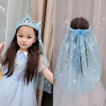 公主超大兒童花環水鉆裝扮頭紗