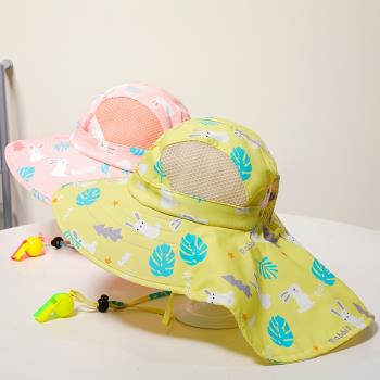 兒童遮陽帽防曬帽網眼透氣輕薄款夏季防紫外線帽子沙灘洋氣可愛帽
