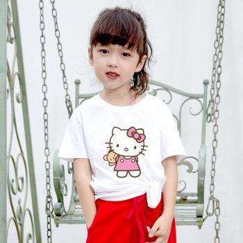 可愛凱蒂貓女童運動服公主T恤