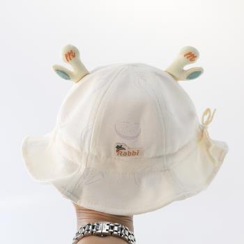 嬰兒帽子夏季純棉薄款可調節防曬太陽漁夫帽小月齡男女寶寶遮陽帽