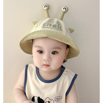 寶寶帽子夏季嬰兒防曬遮陽網帽漁夫帽2男女童外出旅游盆帽小月齡1