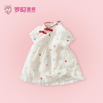 童裝女寶寶中國風夏季周歲連衣裙