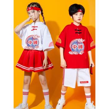 六一兒童表演服裝啦啦隊演出服小學生運動會女童漢服中國風合唱服