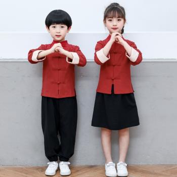 漢服女童兒童中國風五四青年演出服合唱學生國學服民國風男童服裝