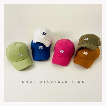 韓國春秋季薄款字母男孩兒童帽子