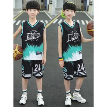 夏季兩件套籃球服男童短袖