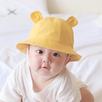 橙子嬰兒春秋薄款遮陽防疫童帽