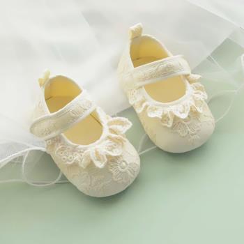 嬰兒鞋春夏軟底學步鞋女寶寶公主鞋幼兒花邊鞋子6-12個月8周歲9薄