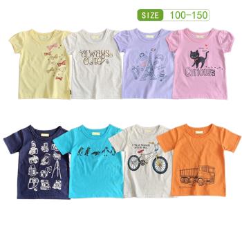 出口日本千家男童夏季純棉短袖兒童t恤寶寶卡通圓領大童半袖上衣