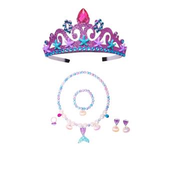 兒童公主美人魚生日禮物項鏈皇冠