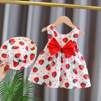 嬰兒夏季01-2-3歲洋氣公主裙吊帶