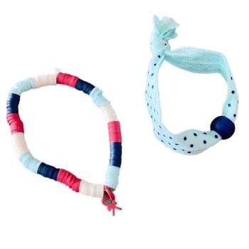 法國女孩串珠夏季淺藍色兒童手鏈