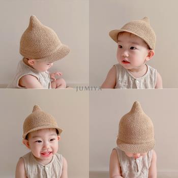 夏季薄款韓國遮陽防曬嬰兒帽子