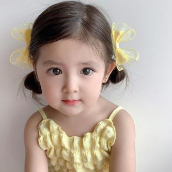 兒童對夾蕾絲蝴蝶結可愛仙氣發夾 立體兔耳朵韓系小女孩公主發卡