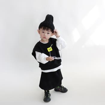 韓版男童無袖加絨保暖上衣馬甲
