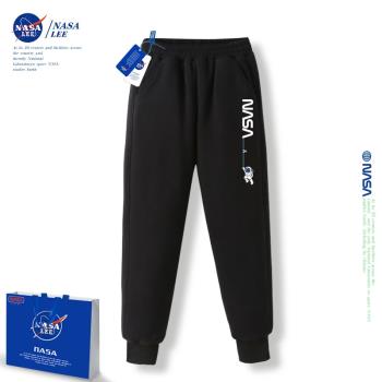 NASA一體絨加厚兒童裝秋冬運動褲