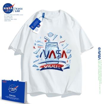 NASA聯名男童t恤純棉兒童夏裝2022新款潮牌童裝女童學生半袖上衣