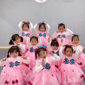 六一兒童節演出服蓬蓬裙紗裙短袖女童幼兒園表演服裝公主裙舞蹈服