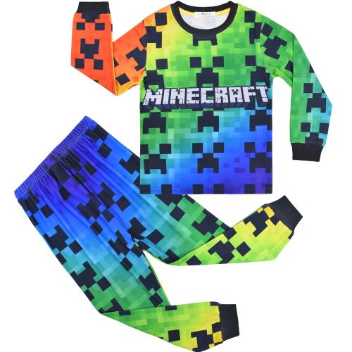 兒童睡衣我的世界Minecraft2025春款薄款長袖套裝家居服套頭衫