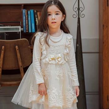 童裝韓國秋季蕾絲花邊網紗公主裙