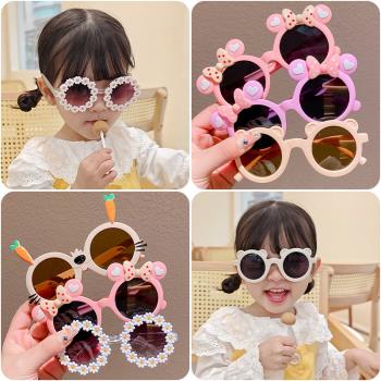 兒童墨鏡彩色可愛卡通防紫外線太陽鏡男童女童護眼百搭遮陽鏡眼鏡