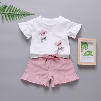 兒童短袖套裝女寶寶夏裝嬰兒衣服兩件套1-2-3歲4潮小童夏季新款潮