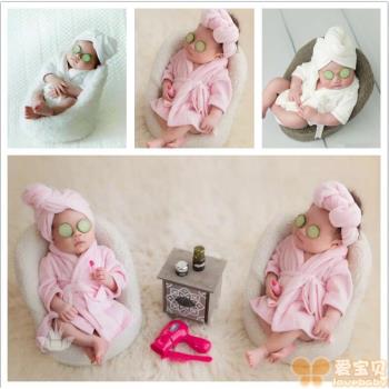 新生兒男女寶寶時尚拍照寫真浴袍