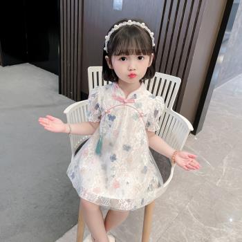 中國風旗袍兒童夏季短袖連衣裙