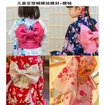 日系織錦緞定型和風紅粉蝴蝶結