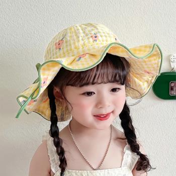 嬰兒寶寶小童夏天花邊公主帽子