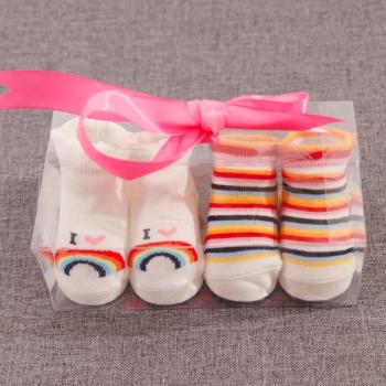 新生兒襪子0-3-6個月純棉嬰兒襪子寶寶春秋夏季薄款松口禮盒裝