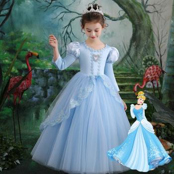 迪士尼兒童灰姑娘派對禮服公主裙