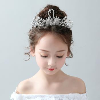 天鵝兒童公主生日艾莎發箍小皇冠