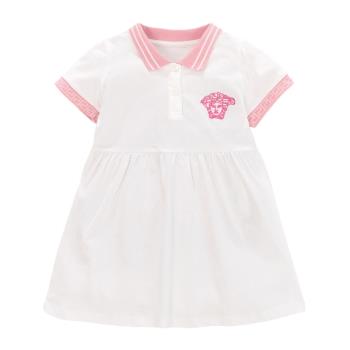 2023女童連衣裙夏裝洋氣兒童寶寶polo中小童短袖運動裙子純棉