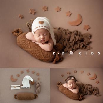 KD新生兒兒童影樓嬰兒衣服寶寶拍照道具滿月子照攝影服裝套組z-27