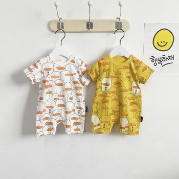 新生兒短袖韓國夏季薄款連體衣