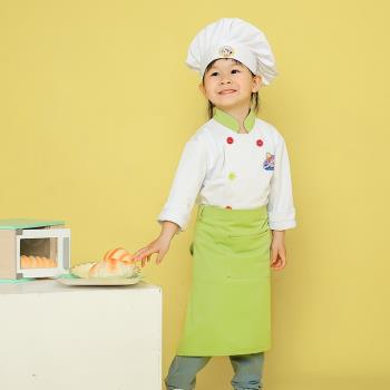 高端兒童小廚師服套裝幼兒園廚房烘焙蛋糕教室工作服寶寶生日禮物