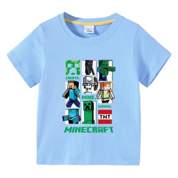我的世界Minecraft中童9歲男孩子純棉T恤夏季短袖衣服半袖夏裝潮