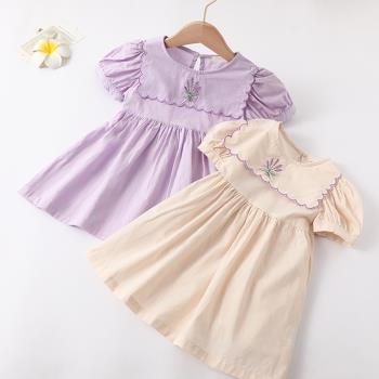 兒童夏季小寶寶繡花洋氣連衣裙