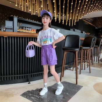 夏季韓版大童洋氣女孩t恤短袖