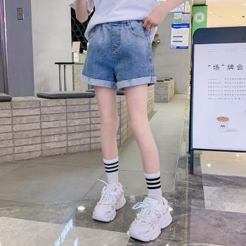 韓版洋氣夏裝女大童寬松牛仔短褲