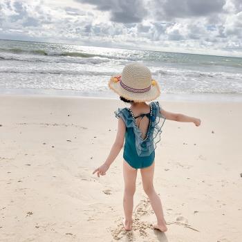韓版3歲小公主ins沙灘裙兒童泳衣