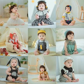 新生兒攝影服裝兒童滿月百天寶寶拍照衣老虎年新款造型飾主題道具