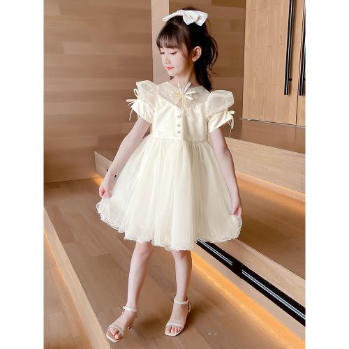 女童公主裙夏裝2025新款洋氣小女孩夏季蓬蓬紗裙子中大兒童連衣裙