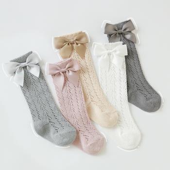 嬰兒襪子夏季薄款中筒襪新生兒寶寶長筒襪小腿襪兒童長襪女童網眼