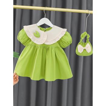 女童夏裝連衣裙2023新款洋氣兒童公主裙嬰兒童裝一歲寶寶夏季裙子